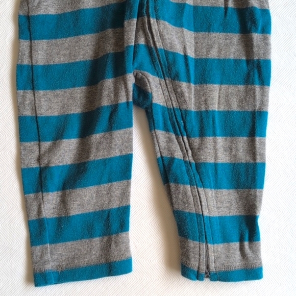 babyGap blue & gray striped cotton zipper jumpsuit 6-12 months baby boy - Picture 3 of 7